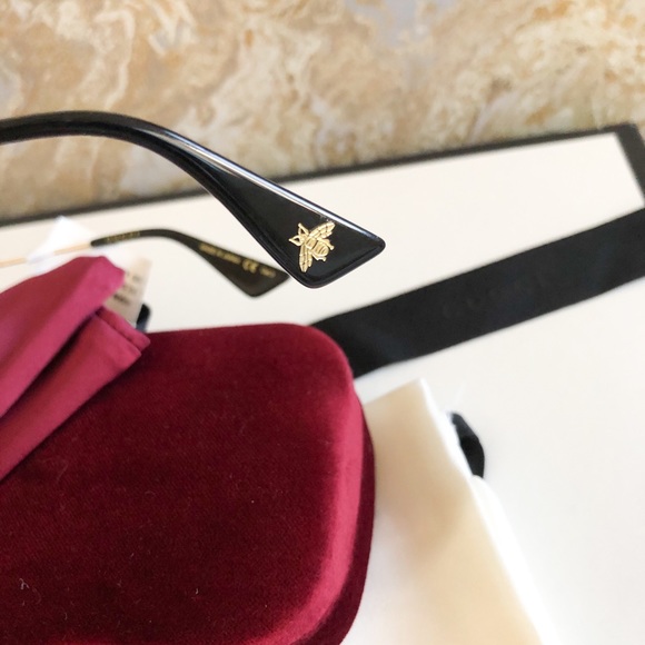 Gucci Aviator Acetate Gold Metal Round Sunglasses main image 9